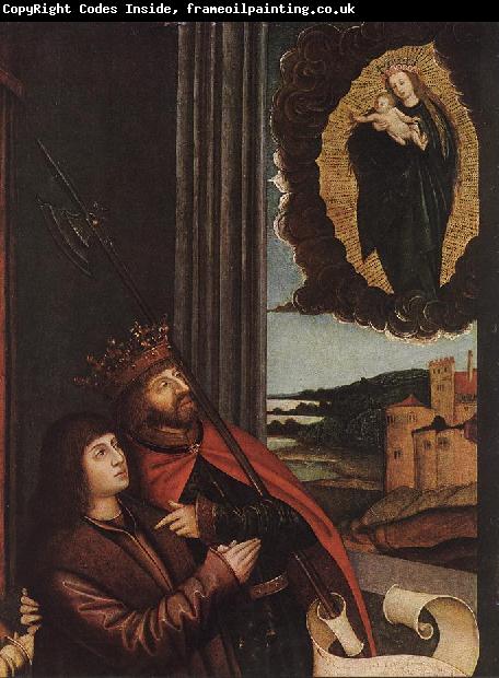 STRIGEL, Bernhard St Ladislas Presents Wladislav II and his Sons to the Virgin (detail)  wr